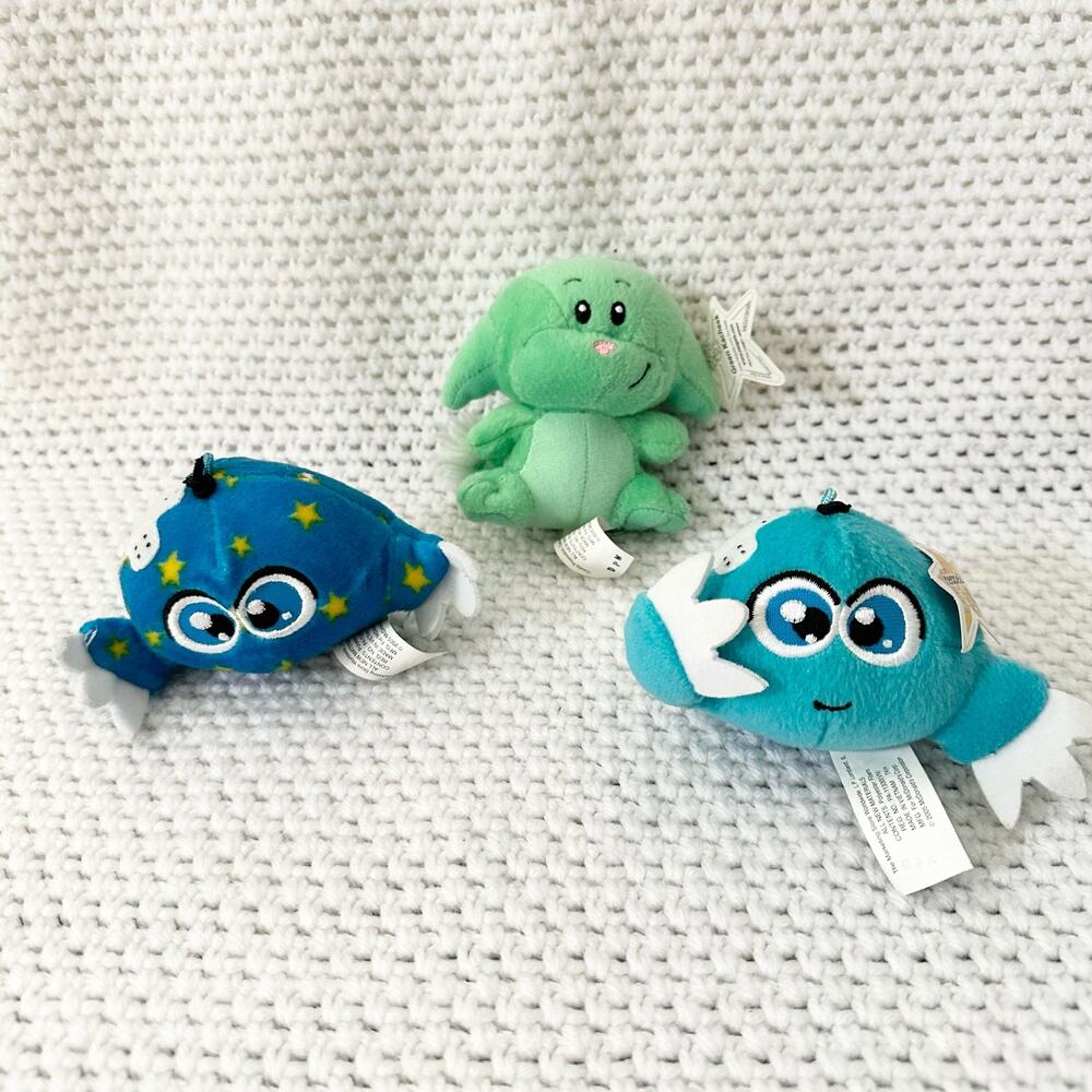 Neopets McDonalds Happy Meal 2005 Mini Stuff Bundle 3 Kiko Starry Green Kacheek